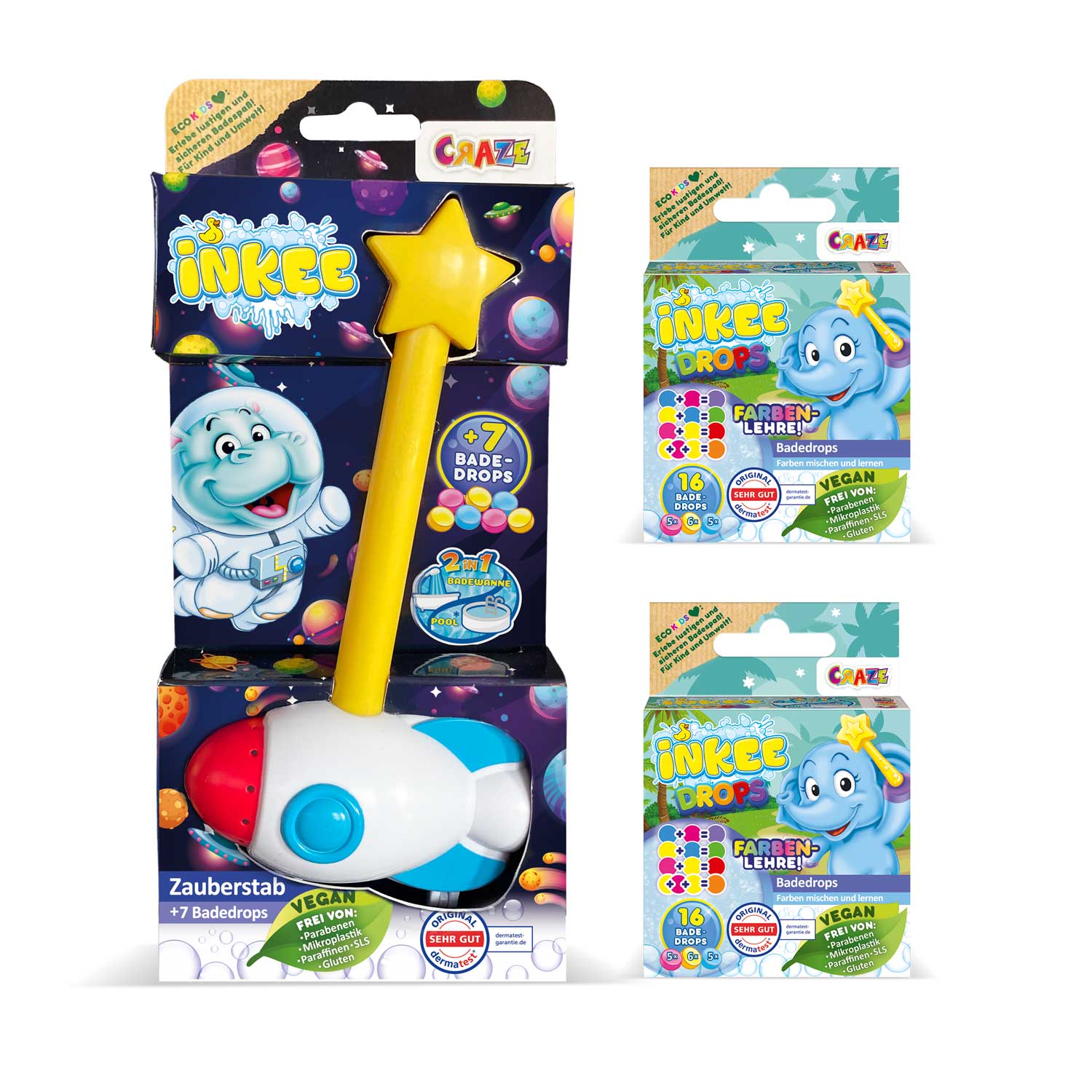 INKEE - Zauberstab Rakete-Set mit Badedrops