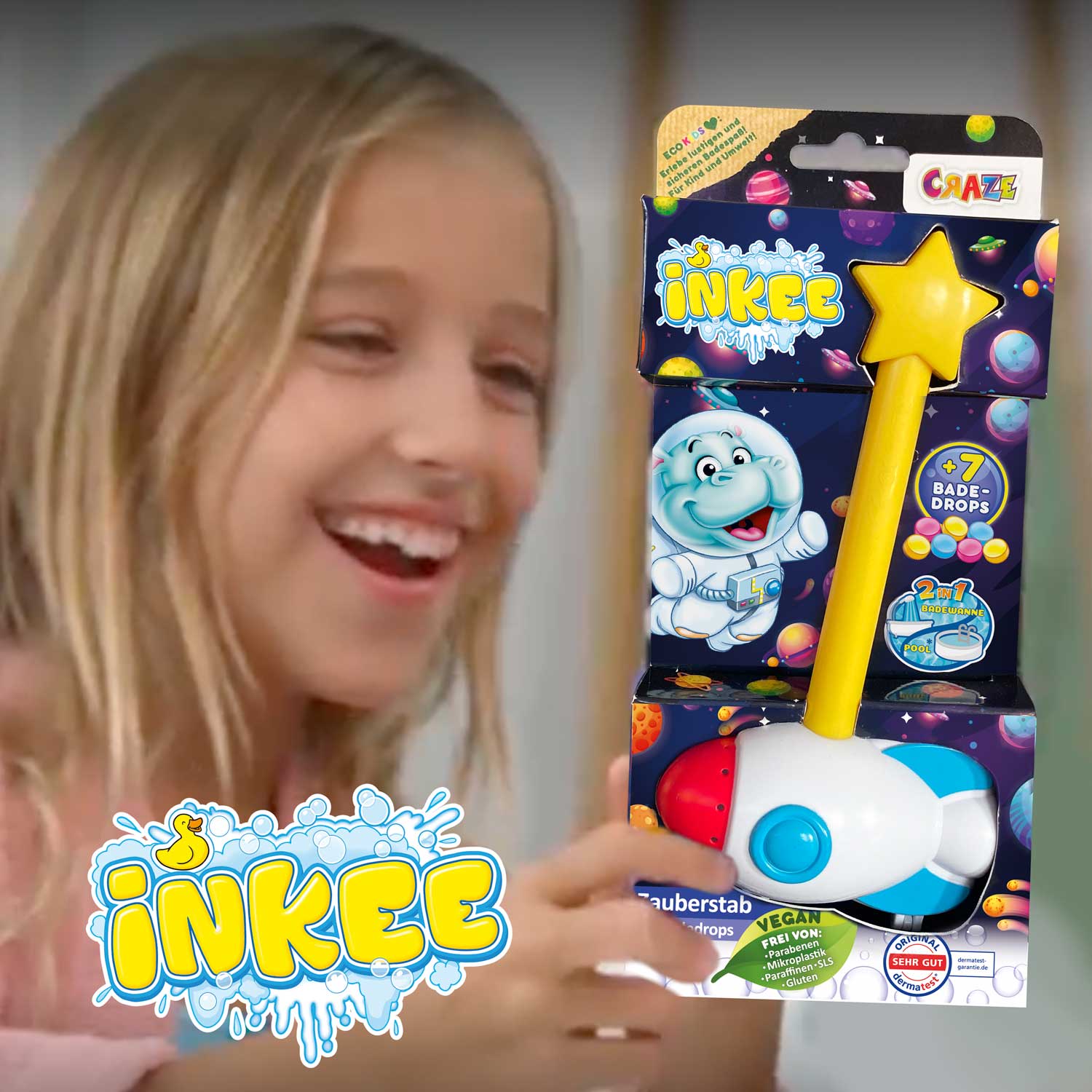 INKEE - Zauberstab Rakete-Set mit Badedrops