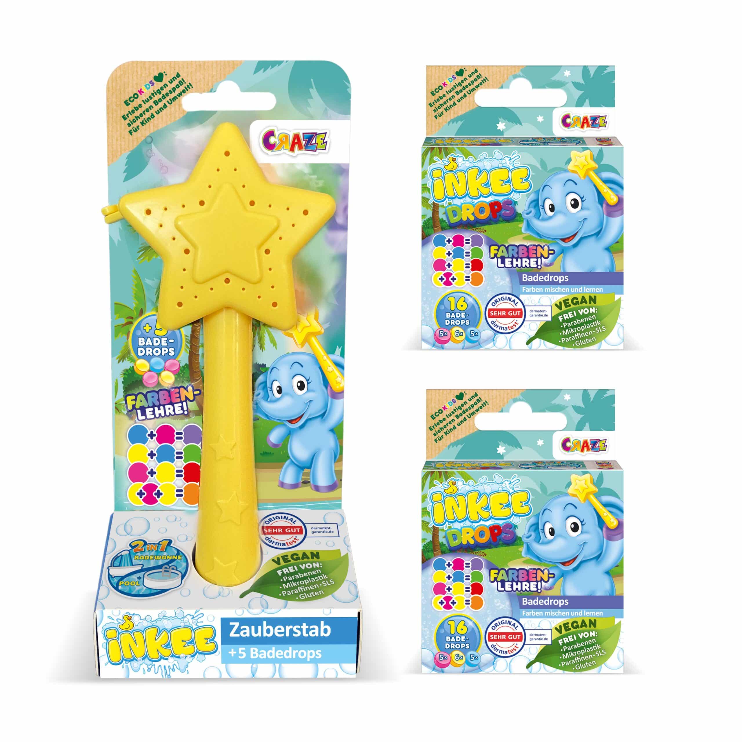 INKEE - Zauberstab Stern-Set mit Badedrops