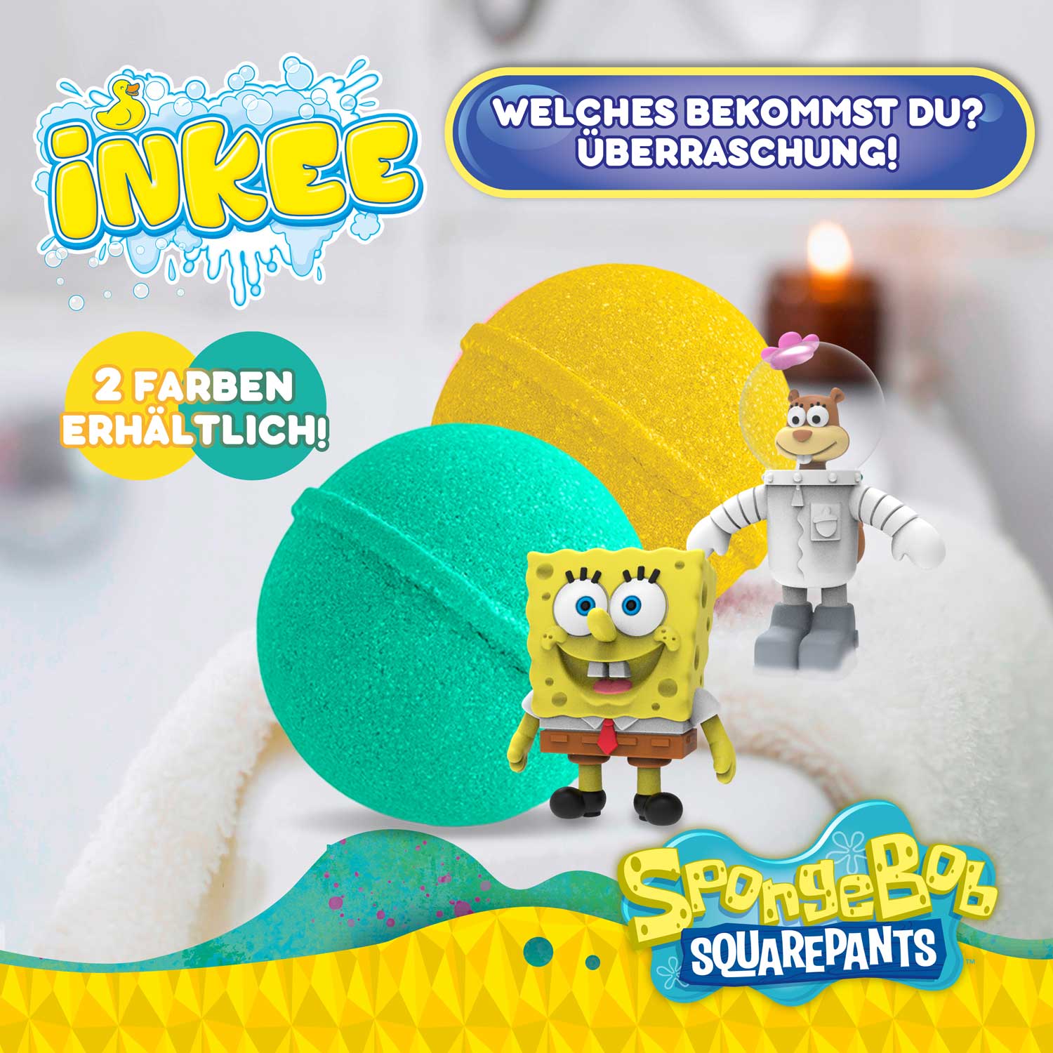 INKEE - SpongeBob Überraschungs-Badekugel