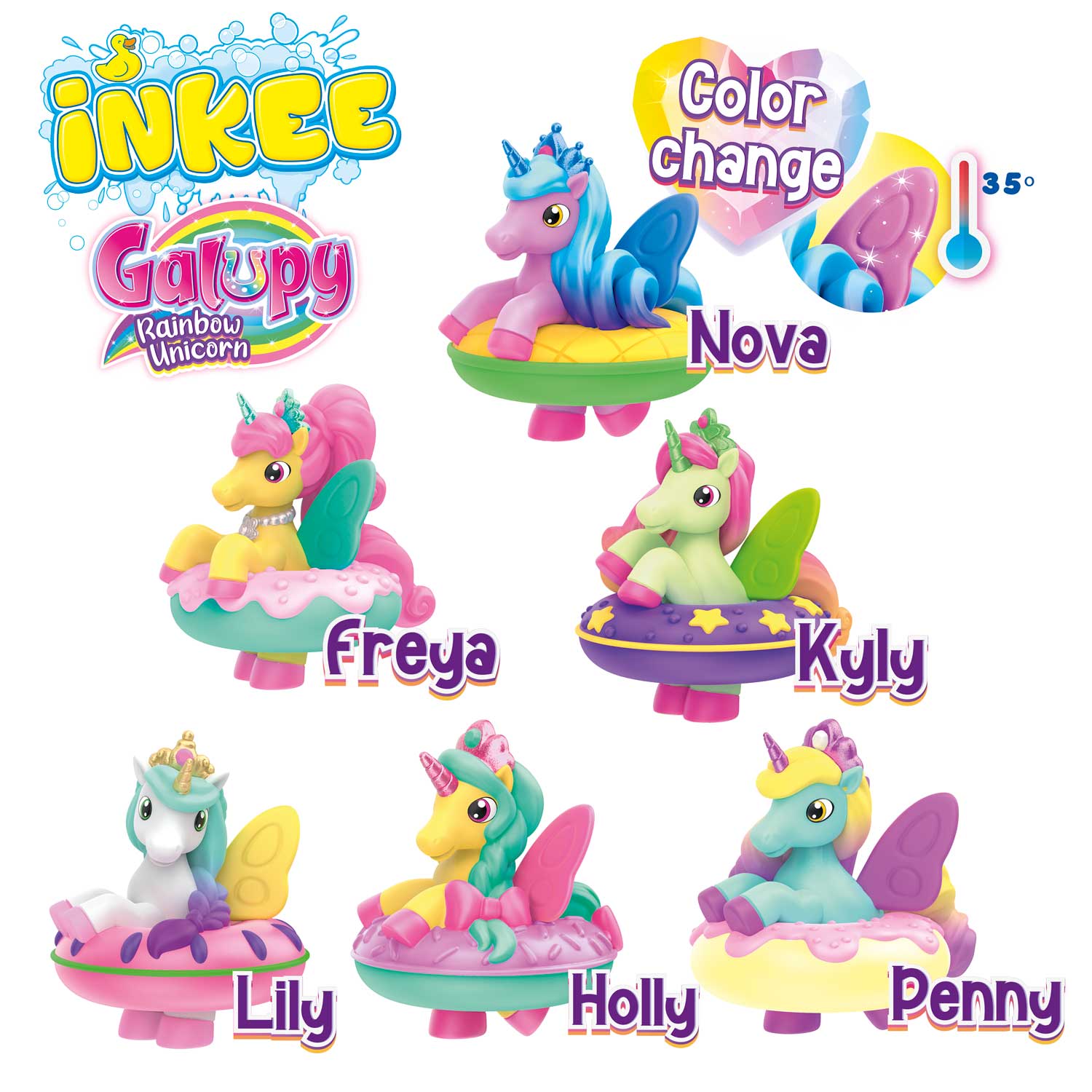 INKEE TOYS - Magic Bath Galupy Unicorn Star